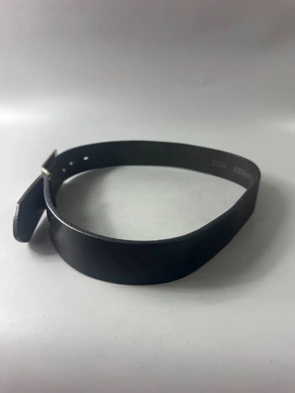 Armani Exchange Black Leather Belt, Size 28